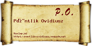 Pántlik Ovidiusz névjegykártya